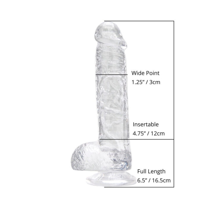 Loving Joy 6 Inch Dildo with Balls Clear - Image 9