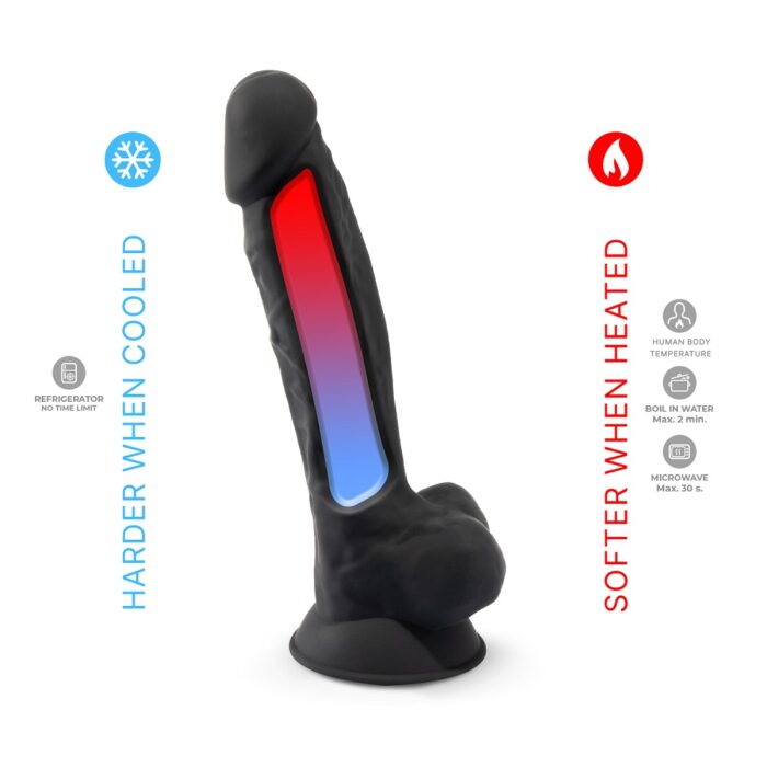 SilexD 7 inch Realistic Silicone Dual Density Dildo with Suction Cup and balls Black - Image 5
